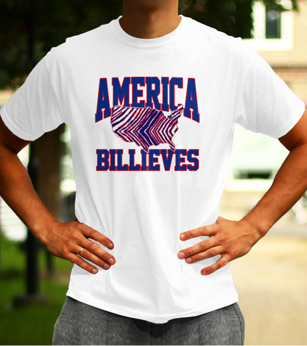 America Billieves Map Zubaz T-Shirt