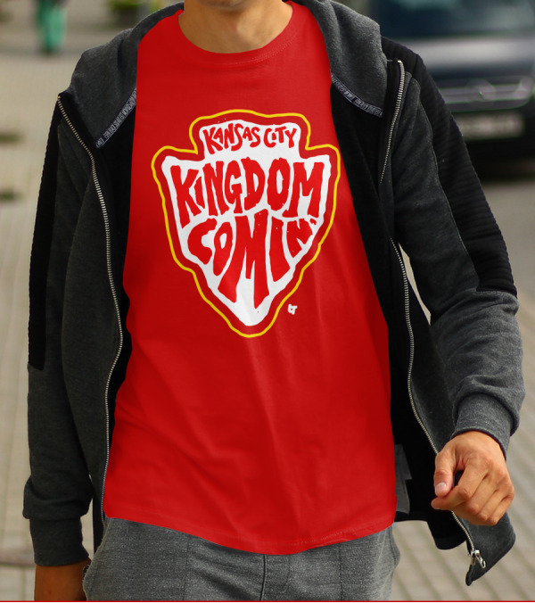 Kansas City Kingdom Comin' Red Shield T-Shirt