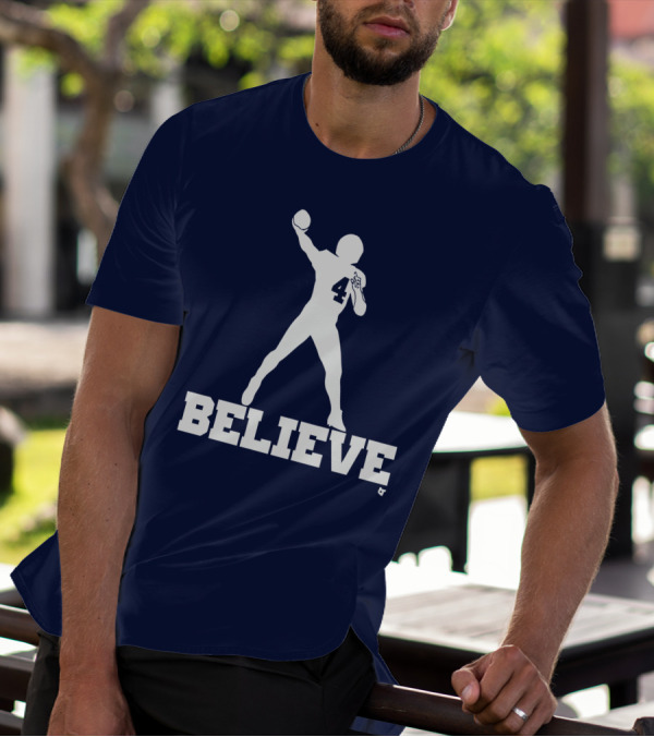 Dak Prescott Number 4 Believe Football T-Shirt