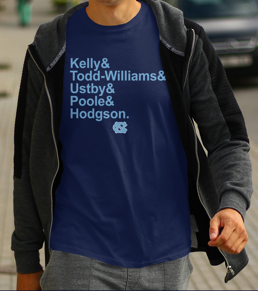 UNC Basketball Kelly Todd-Williams Ustby Poole Hodgson Names T-Shirt