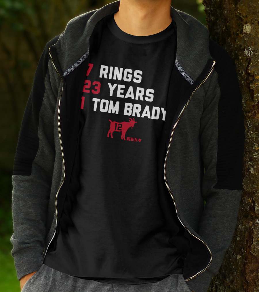 7 Rings 23 Years 1 Tom Brady NFLPA GOAT 12 T-Shirt