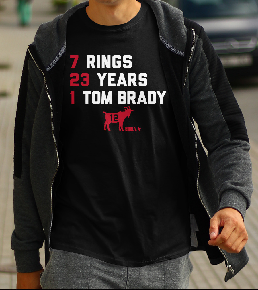 7 Rings 23 Years 1 Tom Brady NFLPA GOAT 12 T-Shirt
