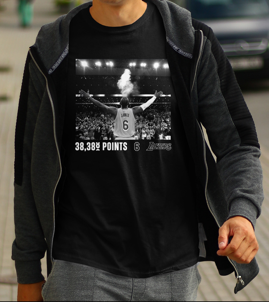 LeBron James Lakers 38,388 Points Scoring Record 6 Jersey Fans T-Shirt