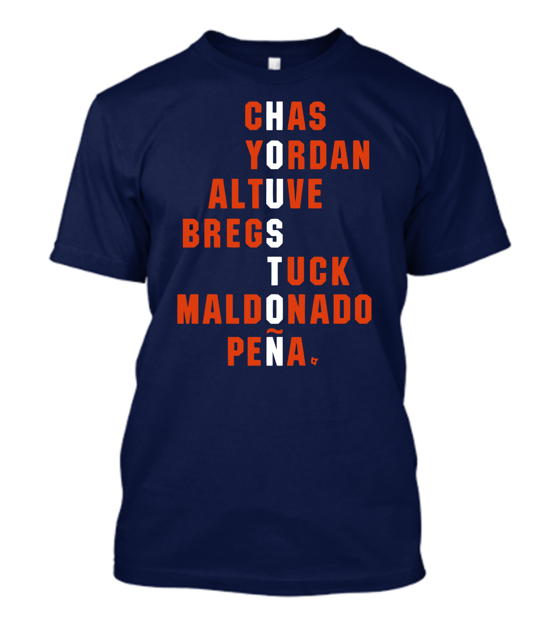 Houston Chas Yordan Altuve Bregs Tuck Maldonado Peña Names T-Shirt