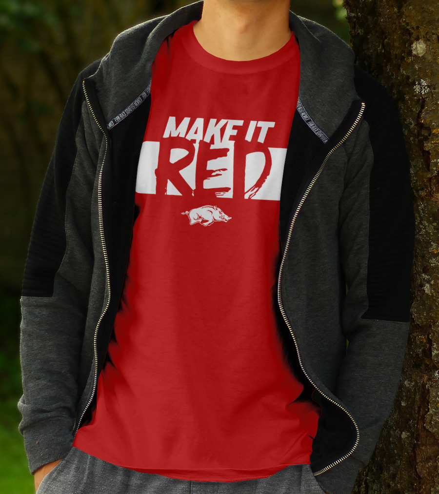 Make It Red Arkansas Razorbacks Bold Team Spirit T-Shirt