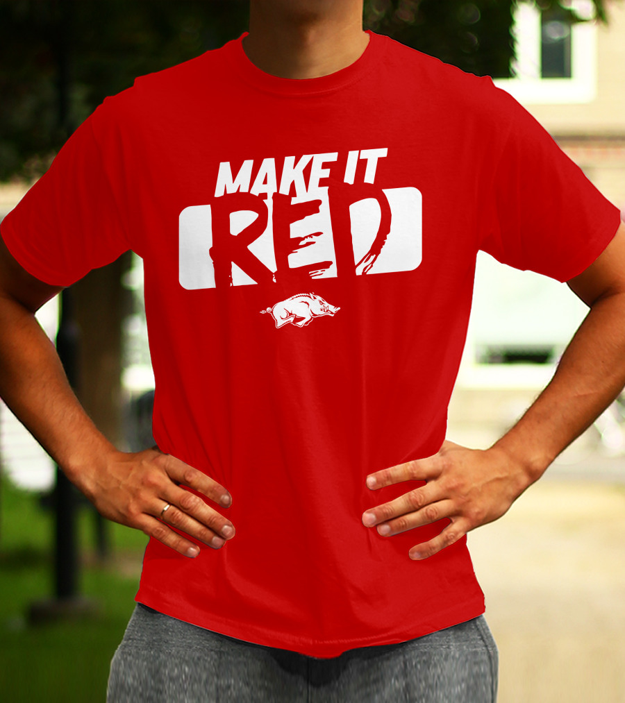 Make It Red Arkansas Razorbacks Bold Team Spirit T-Shirt