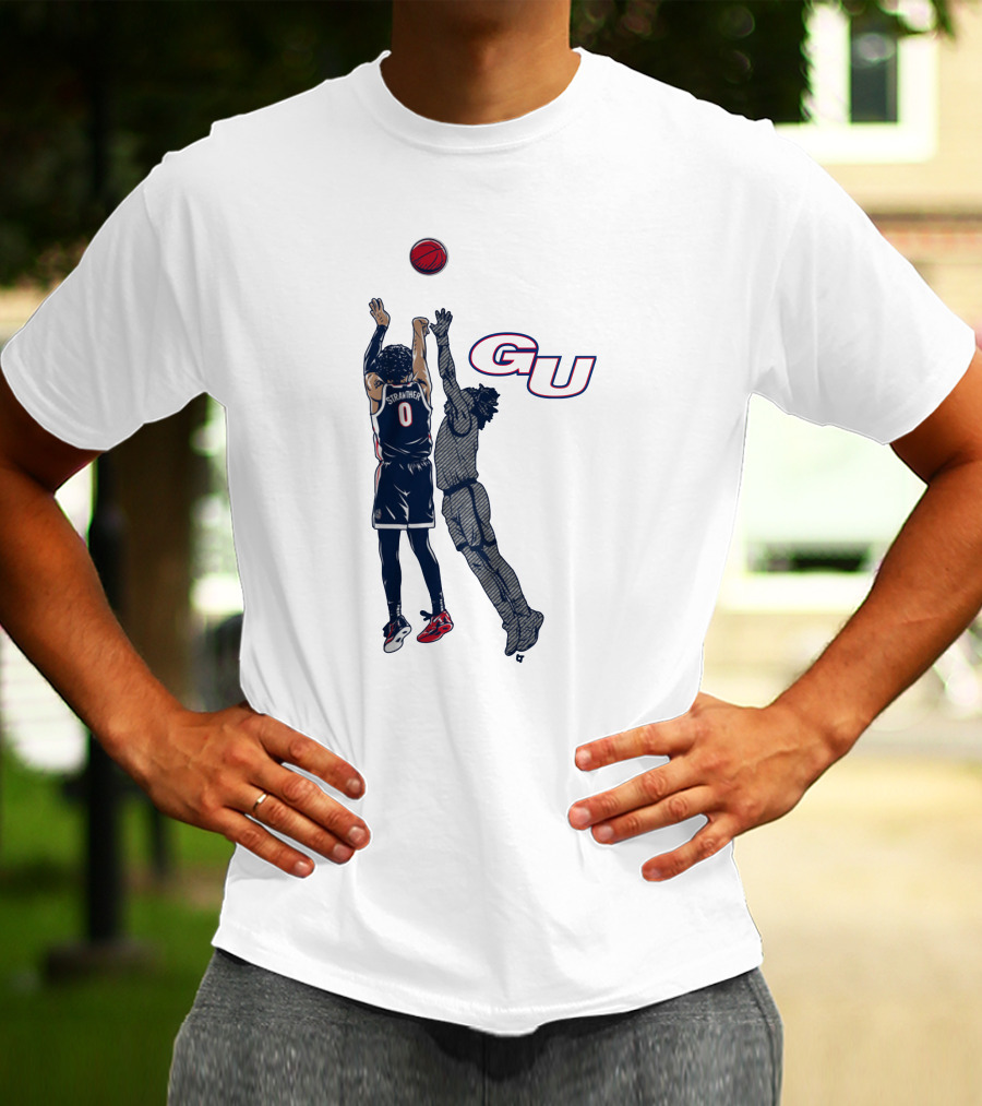 Gonzaga Basketball Julian Strawther Iconic Game-Winning Shot GU T-Shirt