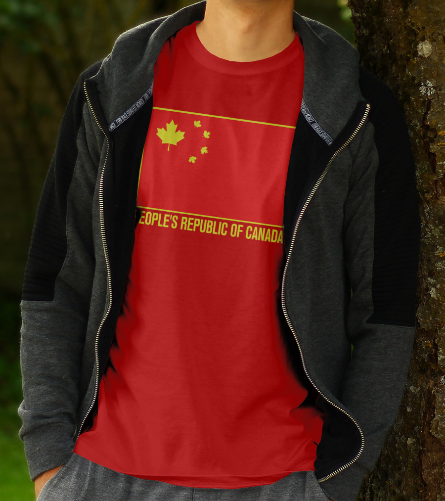 W Brett Wilson People's Republic Of Canada Chinese Flag Red Maple Leaves T-Shirt