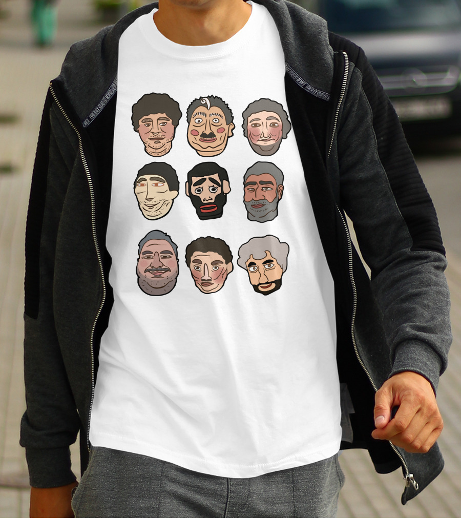 H3 Podcast Faces Characters T-Shirt