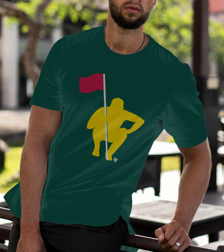 The Caddie Network April In Georgia Crouching Golfer With Red Flag T-Shirt