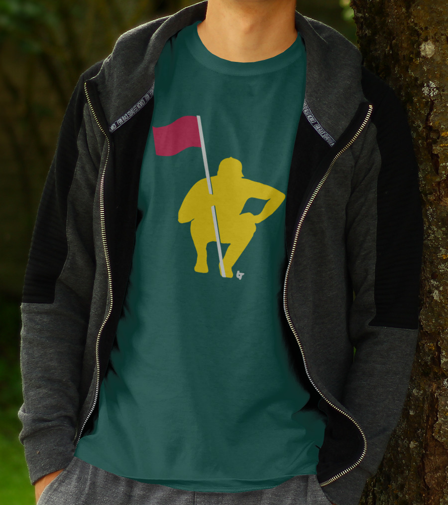 The Caddie Network April In Georgia Crouching Golfer With Red Flag T-Shirt