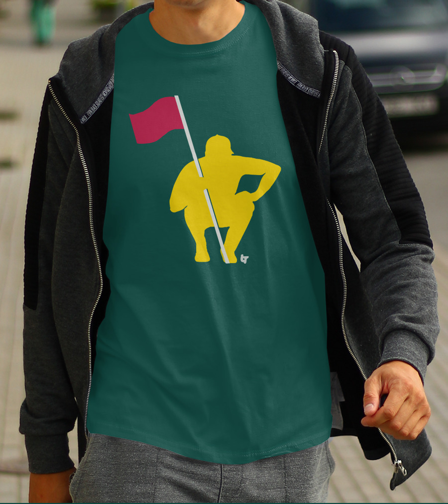 The Caddie Network April In Georgia Crouching Golfer With Red Flag T-Shirt