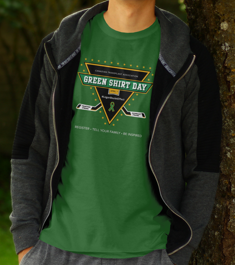 Canadian Transplant Association Green Shirt Day April 7 #LoganBouletEffect T-Shirt
