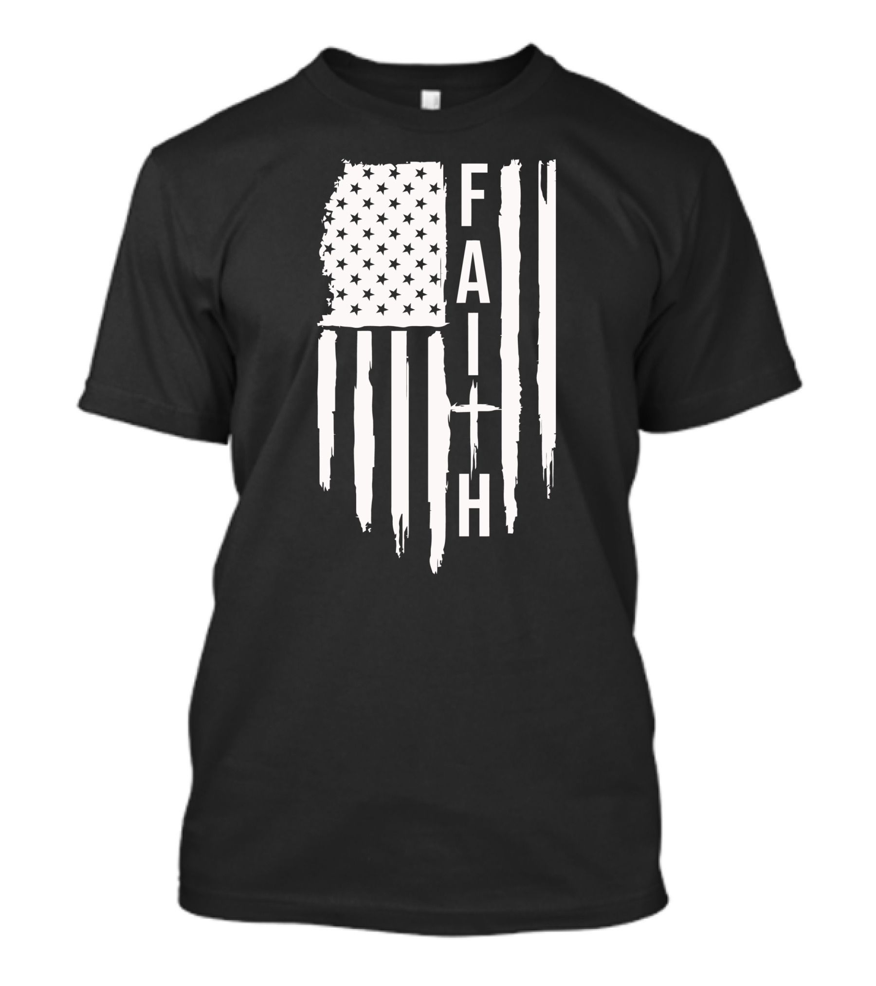 American Flag Faith Cross Stars Stripes T-Shirt