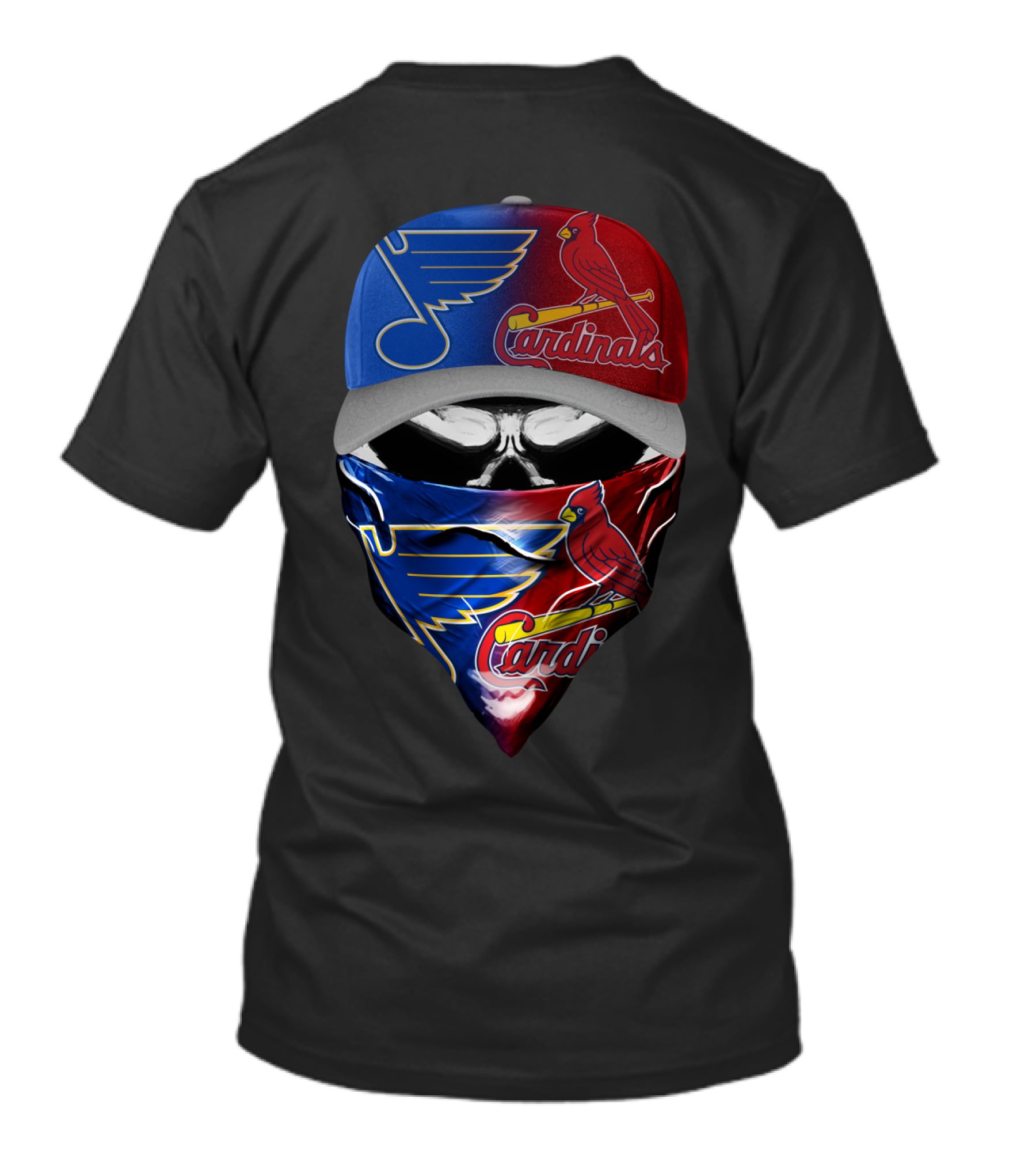 Blues Cardinals Skull T-Shirt