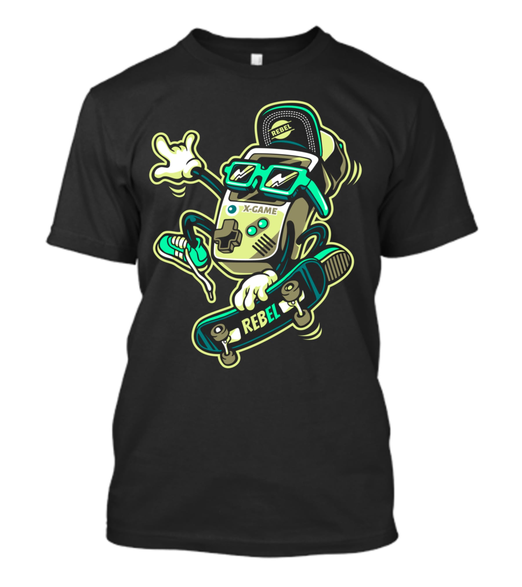 X-Game Rebel Skates Retro Gamer T-Shirt