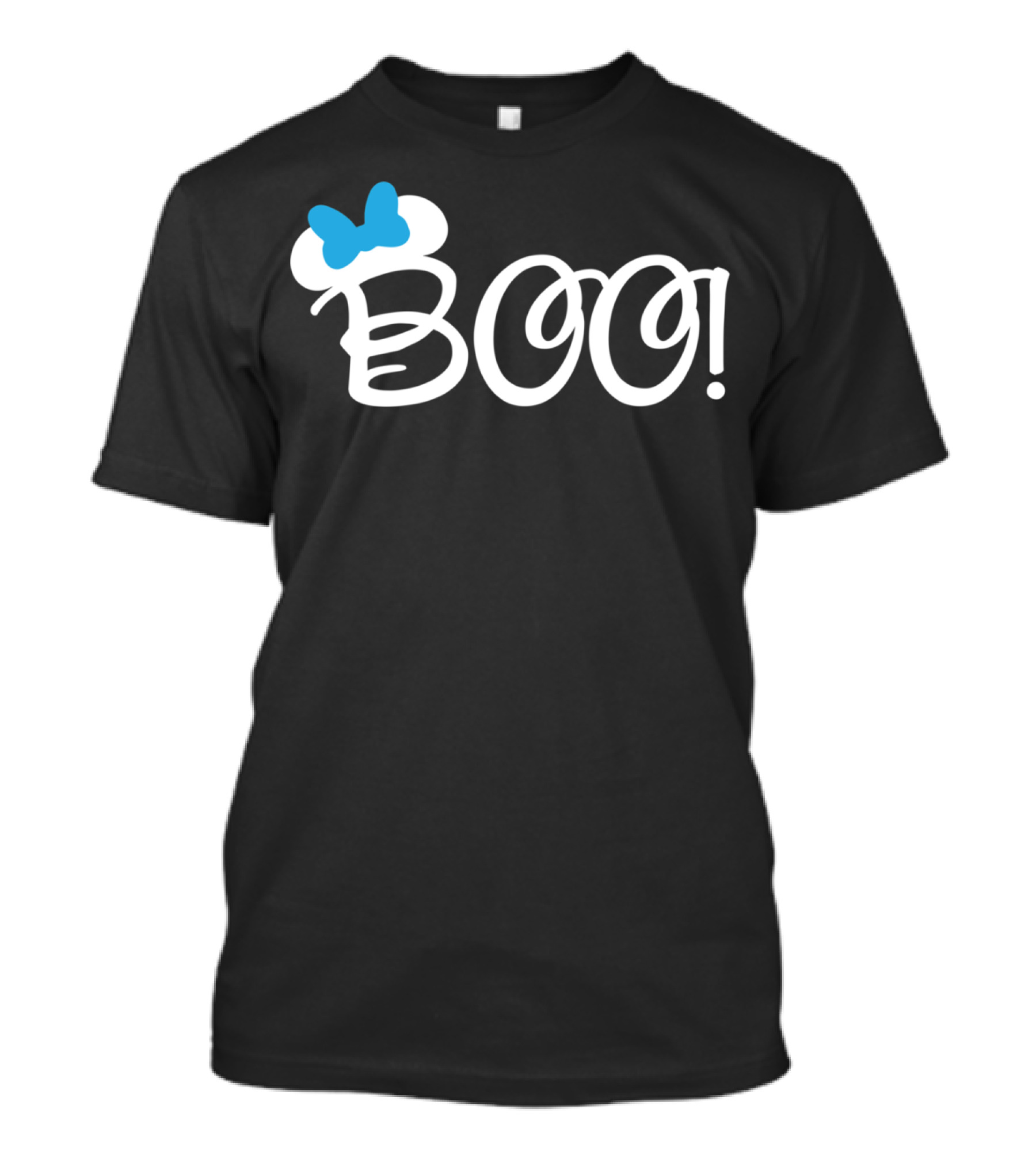 Boo Halloween Blue Bow Cartoon Relaxed Fit T-Shirt