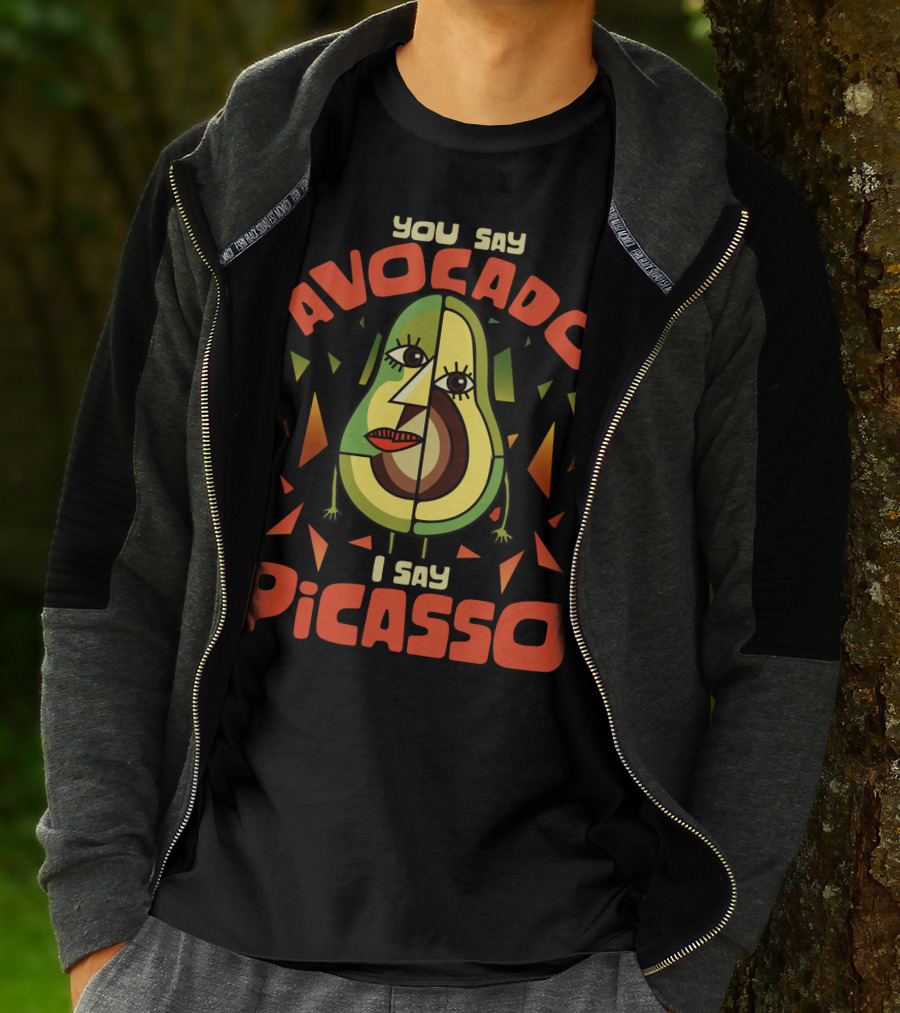 You Say Avocado I Say Picasso Cubist Avocado Face Art Teacher Humor T-Shirt