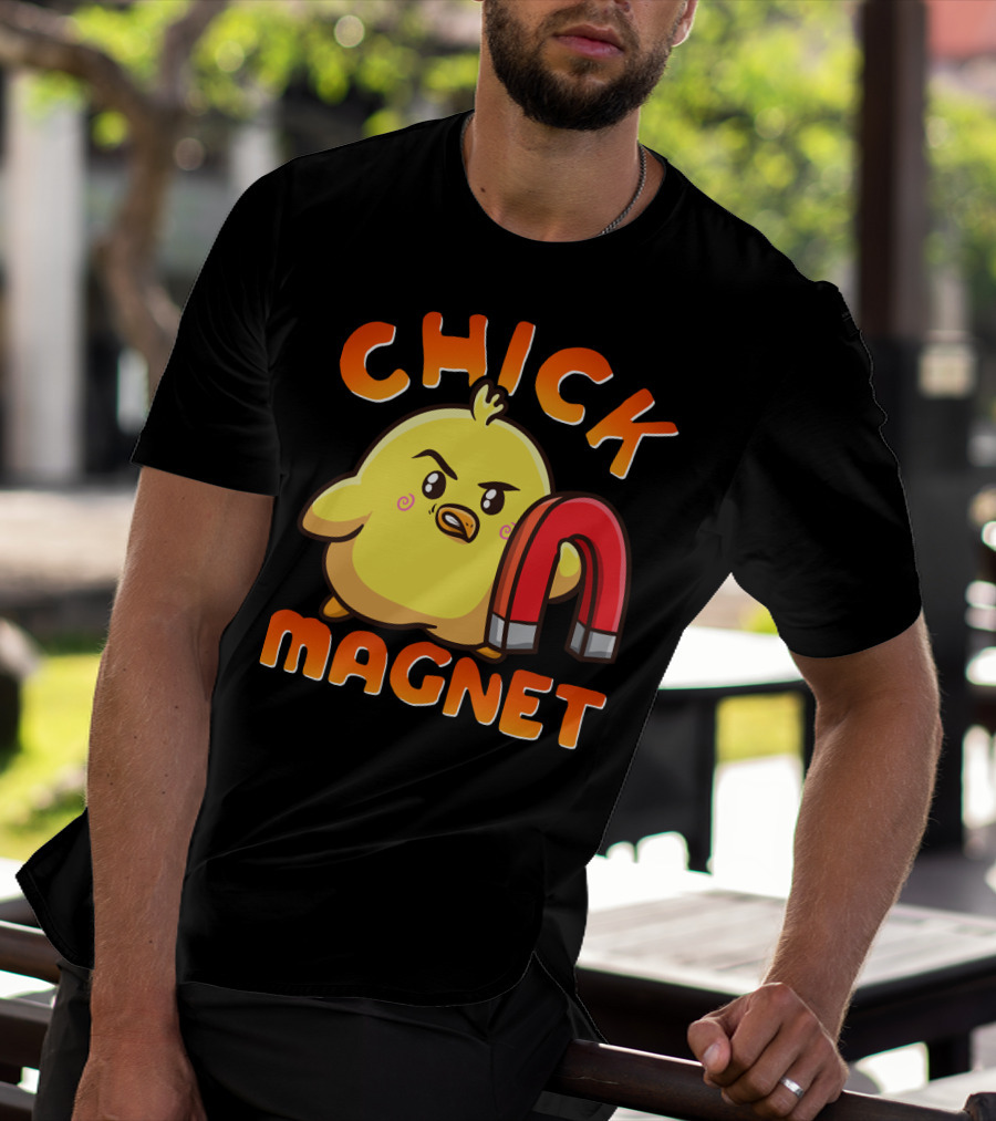 Chick Magnet Funny Halloween Costume Magnetic Little Chick With Magnet T-Shirt