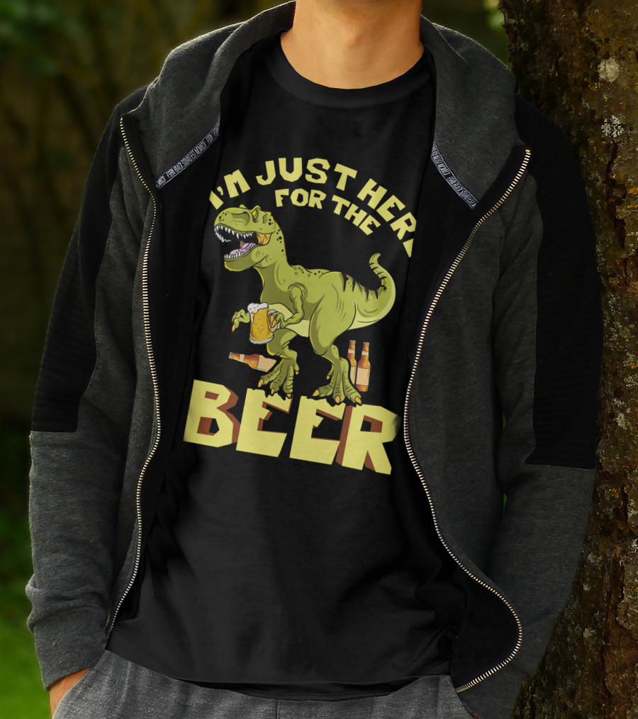 I'm Just Here For The Beer Rex Dinosaur Oktoberfest T-Shirt