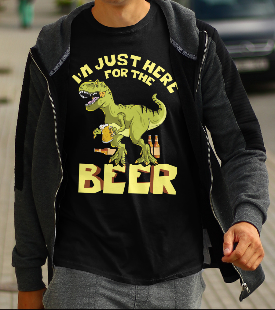 I'm Just Here For The Beer Rex Dinosaur Oktoberfest T-Shirt