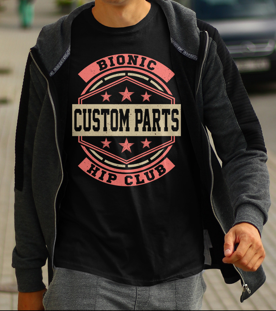 Bionic Hip Club Custom Parts Vintage Funny Hip Replacement Stars T-Shirt