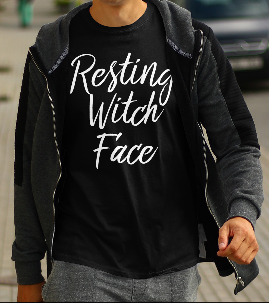 Resting Witch Face Fitted Shirt Halloween Humor T-Shirt