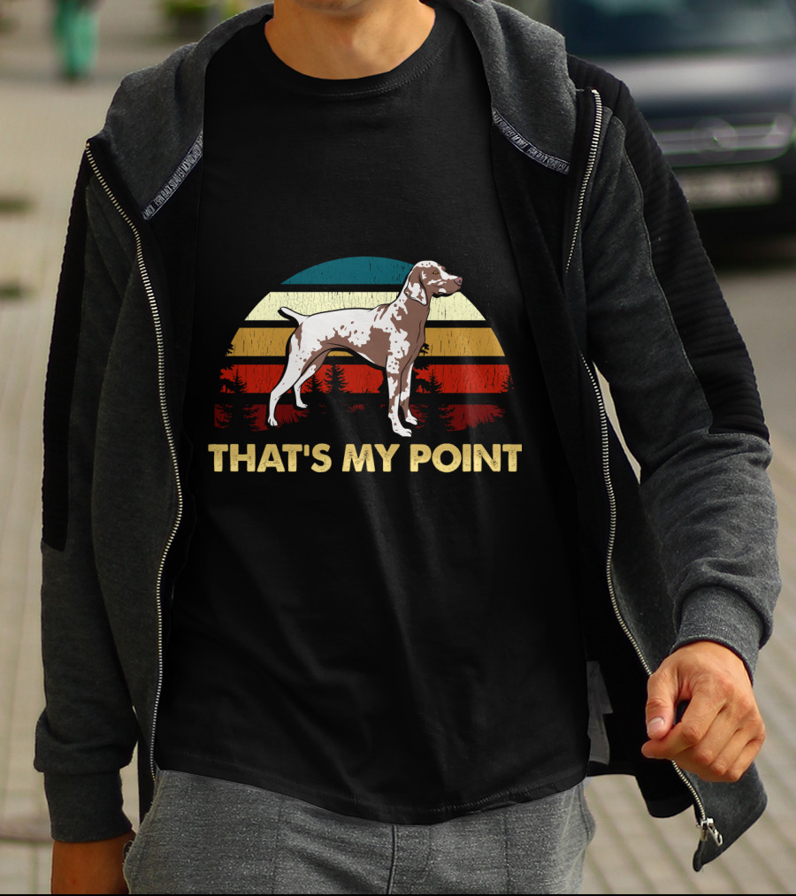 That's My Point German Shorthaired Pointer Retro Sunset Dog T-Shirt