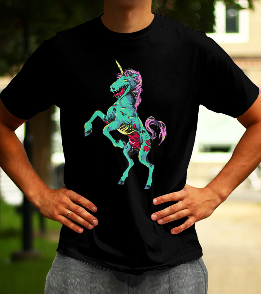 Zombiecorn Scary Zombie Unicorn Halloween Monster T-Shirt