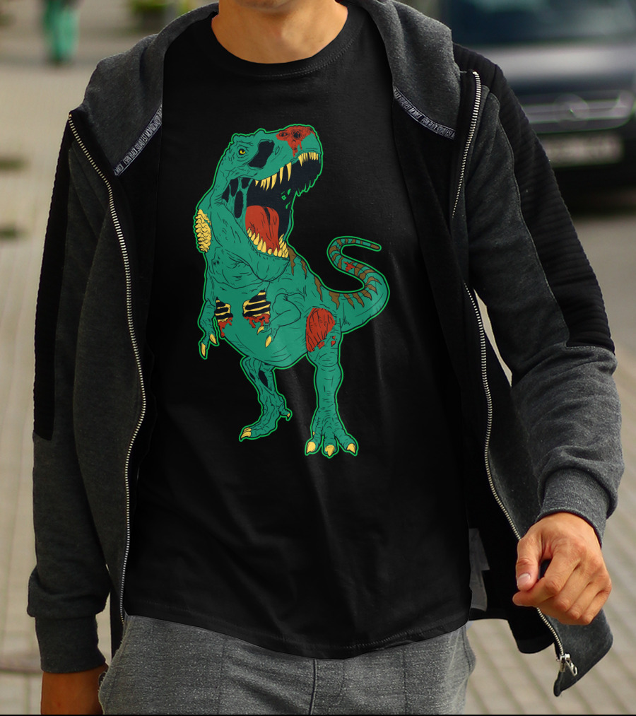 Zombiesaurus Rex Halloween Dinosaur Zombie Trick Or Treat T-Shirt