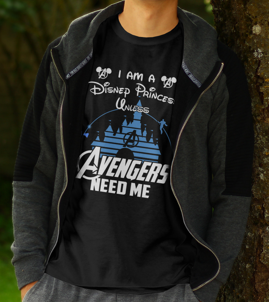 I Am A Disney Princess Unless Avengers Need Me Mickey Marvel Castle T-Shirt