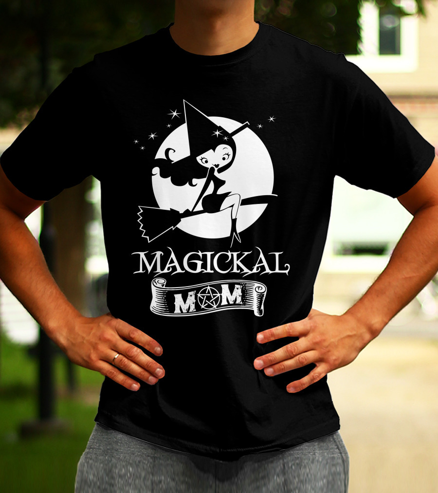 Magickal Mom Pagan Wiccan Witch Broomstick T-Shirt