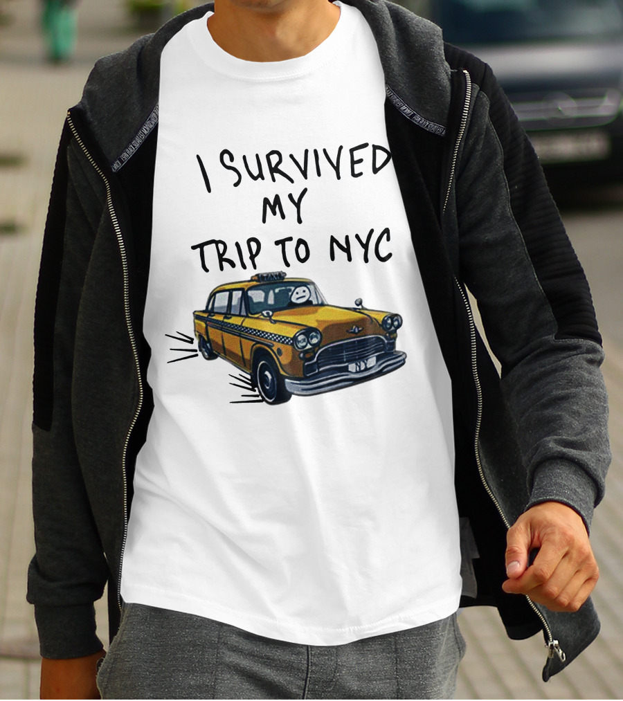 Tom Holland Spiderman Homecoming I Survived My Trip To NYC Yellow Taxi T-Shirt