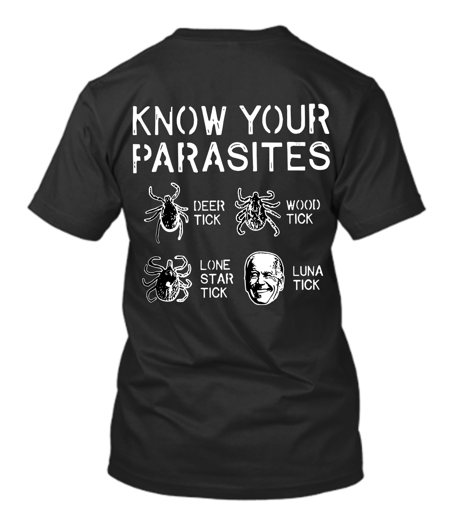 Know Your Parasites Deer Tick Wood Tick Lone Star Tick Luna Tick T-Shirt