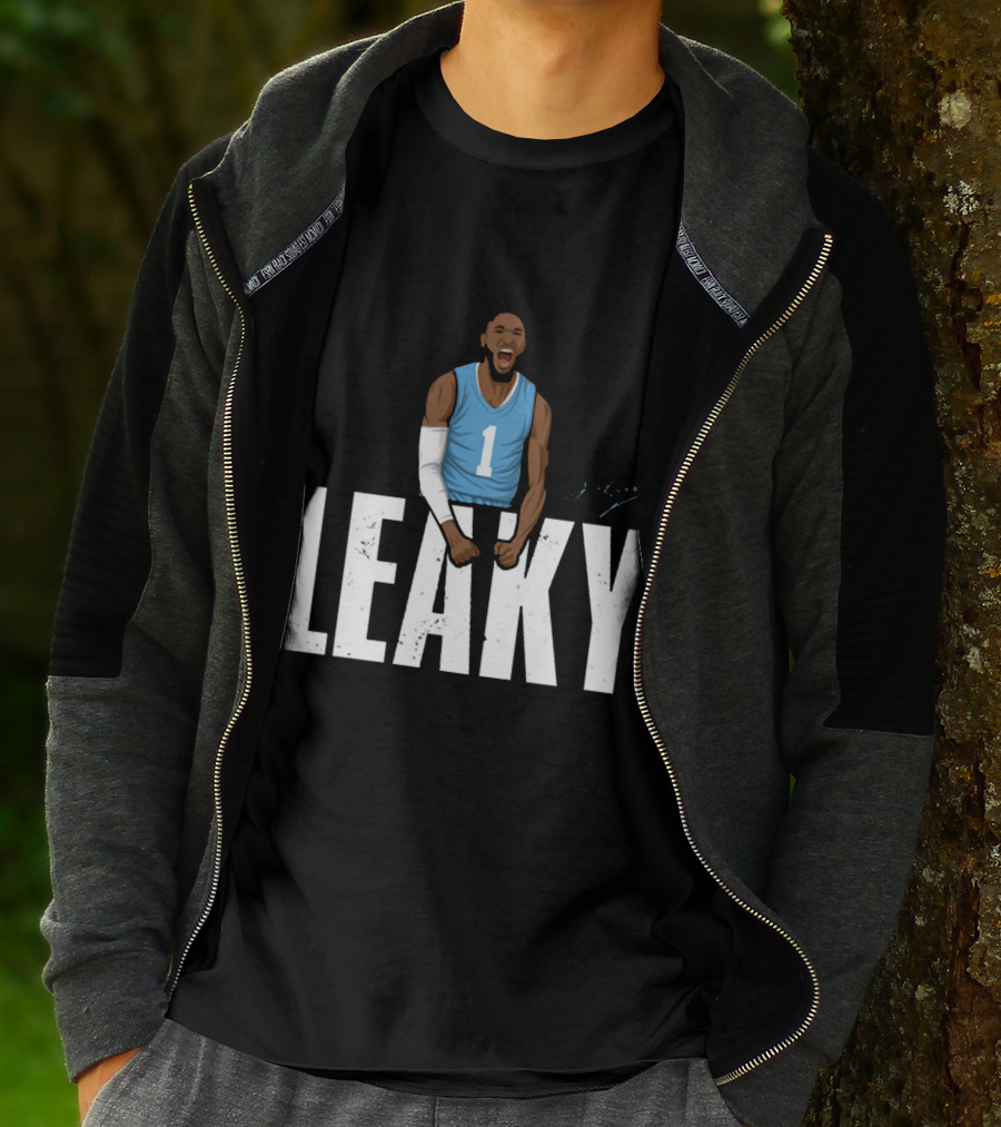 Leaky Black Number 1 Jersey Graphic Blue Basketball T-Shirt