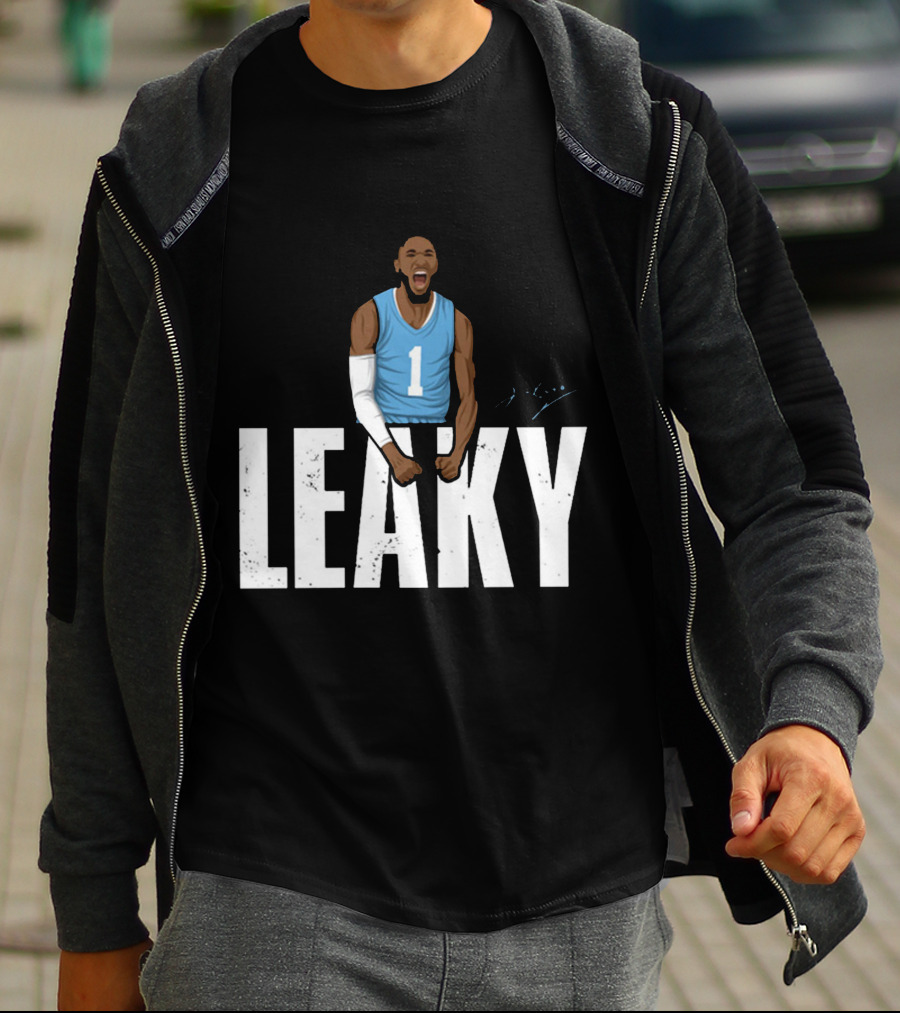 Leaky Black Number 1 Jersey Graphic Blue Basketball T-Shirt
