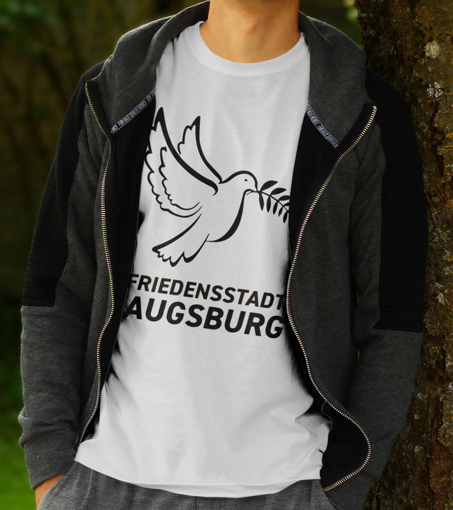 Stefan Reuter Friedensstadt Augsburg Peace Dove With Olive Branch T-Shirt