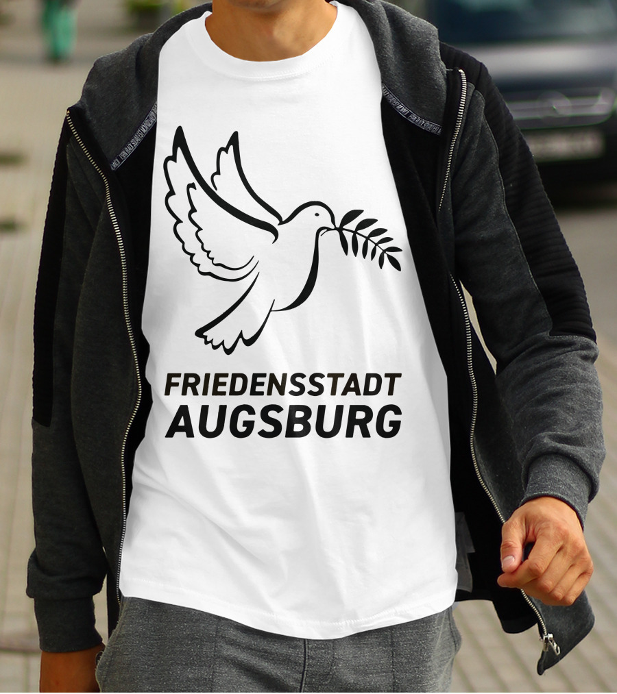 Stefan Reuter Friedensstadt Augsburg Peace Dove With Olive Branch T-Shirt