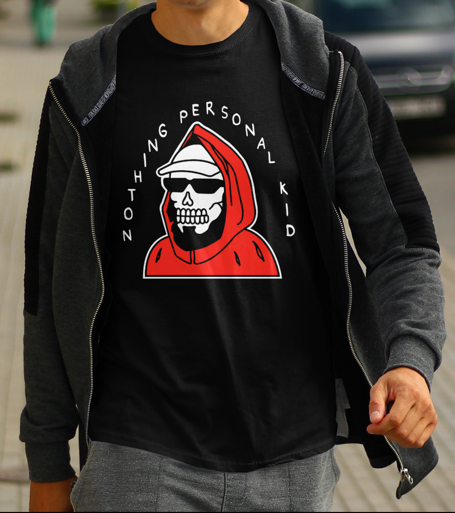 Pewdiepie Nothing Personal Kid Skeleton In Red T-Shirt