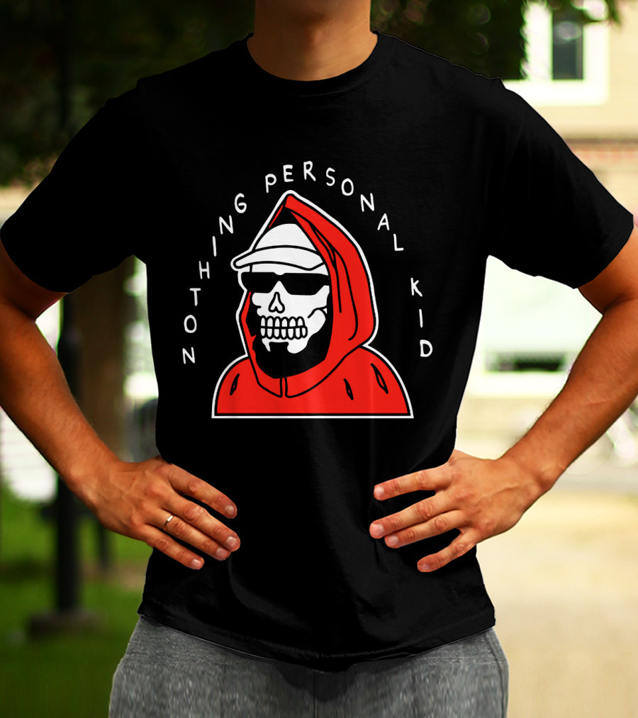 Pewdiepie Nothing Personal Kid Skeleton In Red T-Shirt