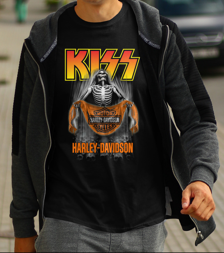 Kiss Harley Davidson Skeleton T-Shirt