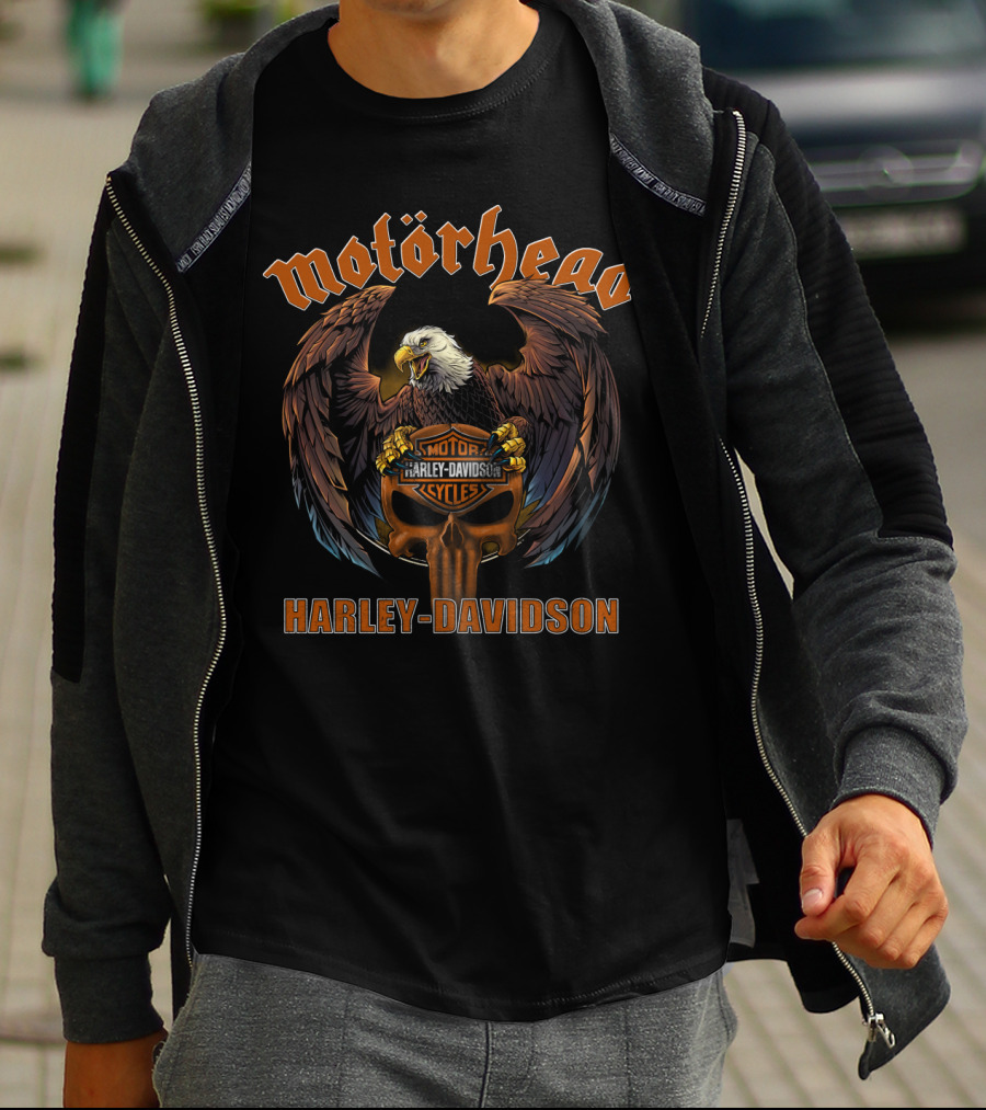 Motorhead Harley Davidson Bald Eagle Motör Harley Davidson Cycles T-Shirt