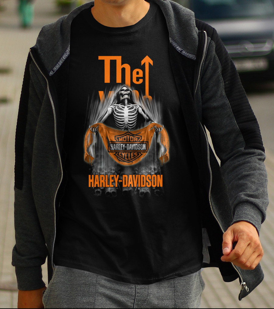 The Who Harley Davidson Skeleton Holding Banner T-Shirt