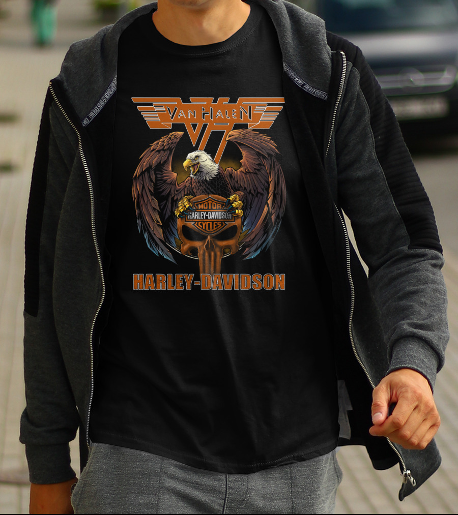 Van Halen Harley Davidson Eagle Motorcycles T-Shirt