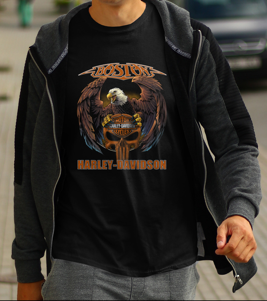 Boston Harley Davidson Eagle Motor Cycles T-Shirt