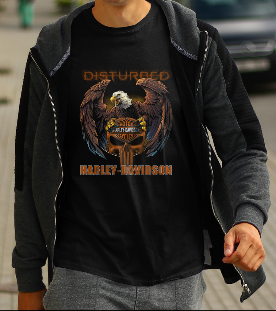 Disturbed Harley Davidson Motorcycles Eagle T-Shirt