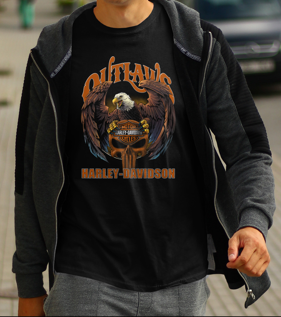 Outlaws Harley Davidson Motorcycles Eagle T-Shirt