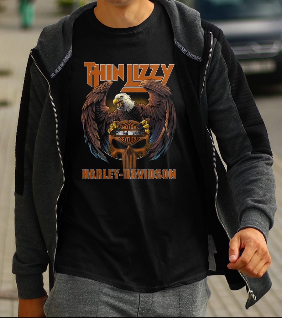 Thin Lizzy Harley Davidson Motorcycles Eagle T-Shirt