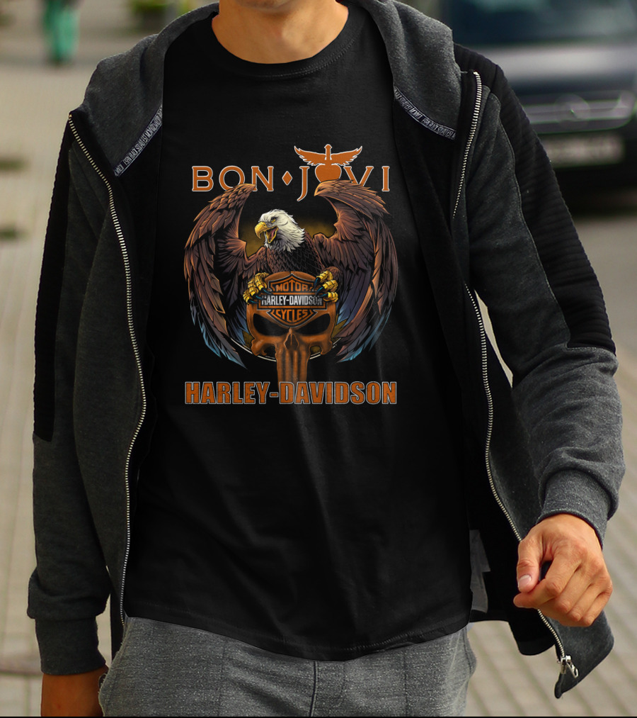 Bon Jovi Harley Davidson Motorcycles Eagle T-Shirt