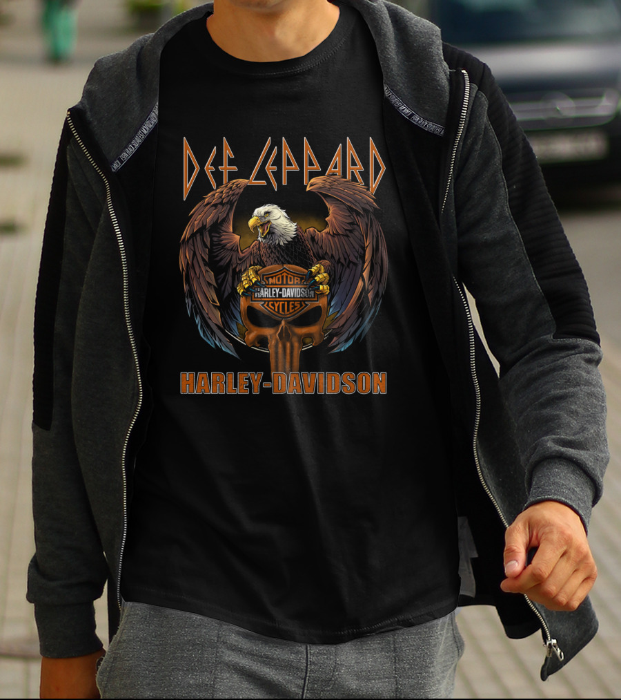 Def Leppard Harley Davidson Eagle Logo Motorcycles T-Shirt